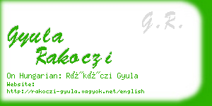 gyula rakoczi business card